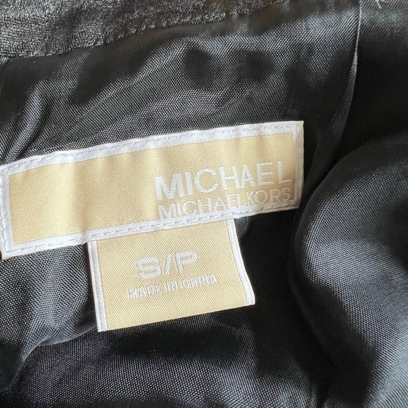 Michael Michael Kors black animal print 3/4 sleeve large button jacket small - Picture 8 of 9